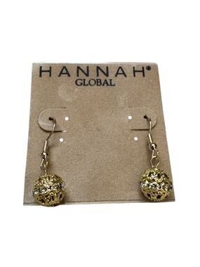 Hannah Global Gold & Gem Ball Dangle Earrings